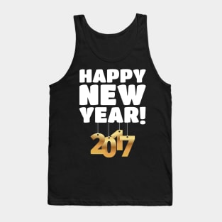 Happy New Year - 2017 Gold Hanging Numbers Tank Top